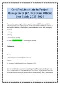 Certified Associate in Project Management &lpar;CAPM&rpar; Exam Official Cert Guide 2025-2026
