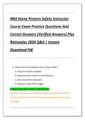 NRA Home Firearm Safety Instructor  Course Exam Practice Questions And  Correct Answers &lpar;Verified Answers&rpar; Plus  Rationales 2026 Q&A &vert; Instant  Download Pdf 