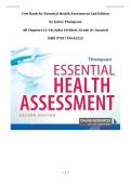 Test Bank for Essential Health Assessment 2nd Edition by Janice Thompson All Chapters &lpar;1-24&rpar; &vert;Q&A Verified &vert; Grade A&plus; Assured ISBN 9781719642323