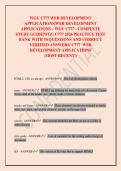 WGU C777 WEB DEVELOPMENT  APPLICATIONS&vert;WEB DEVELOPMENT  APPLICATIONS &ndash; WGU C777 - COMPLETE  STUDY GUIDE&vert;WGU C777 2026 PRACTICE TEST  BANK WITH 70 QUESTIONS AND CORRECT  VERIFIED ANSWERS&sol; C777 WEB  DEVELOPMENT APPLICATIONS  &lpar;MOST RECENT&excl;&rpar;