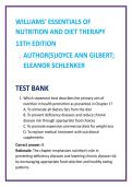 Williams&rsquo; Nutrition & Diet Therapy Study Guide &plus; Practice MCQ Test Bank for Nursing Students