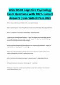 WGU D570 Cognitive Psychology Exam Questions With 100&percnt; Correct Answers &vert; Guaranteed Pass 2026
