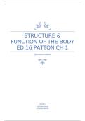 Structure & Function of the Body Ed 16 Patton Ch 1