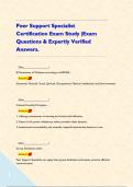 Peer Support Specialist Certification Exam Study &vert;Exam Questions & Expertly Verified Answers&period;    