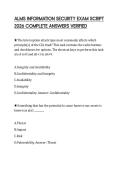 ALMS INFORMATION SECURITY EXAM SCRIPT 2026 COMPLETE ANSWERS VERIFIED