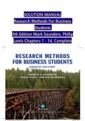 Research Methods for Business Students &lpar;8th Ed&period;&rpar; &ndash; Solution Manual