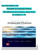 SOLUTION MANUAL FOR  Principles Of Corporate Finance  14th Edition By Richard Brealey&comma; Stewart Myers&comma;  ALL Chapters &lpar;1 - 34&rpar;
