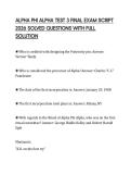 ALPHA PHI ALPHA TEST 3 FINAL EXAM SCRIPT 2026 SOLVED QUESTIONS WITH FULL SOLUTION