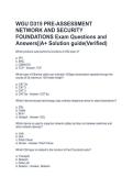 WGU D315 PRE-ASSESSMENT NETWORK AND SECURITY FOUNDATIONS Exam Questions and Answers&vert;&vert;A&plus; Solution guide&lpar;Verified&rpar;