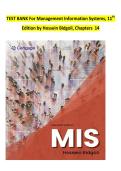 TEST BANK For Management Information Systems&comma; 11th Edition by Hossein Bidgoli&comma; Verified Chapters 1 - 14&comma; Complete Newest Version