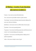 AP Biology- Genetics Exam Questions and Answers Graded A&plus;