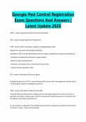 Georgia Pest Control Registration Exam Questions And Answers &vert; Latest Update 2026