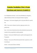Genetics Vocabulary Part 1 Exam Questions and Answers Graded A&plus;
