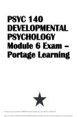 PSYC 140 Developmental Psychology Module 6 Exam &ndash; Portage Learning 2026&sol;2027 Study Guide and Exam Review
