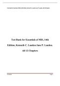 Test Bank for Essentials of MIS&comma; 14th Edition&comma; Kenneth C&period; Laudon Jane P&period; Laudon&period; All 12 Chapters 