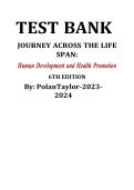 Test Bank for Journey Across the Life Span&colon; Human Development and Health Promotion&comma; 6th Edition &vert; 2026 Update