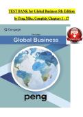 TEST BANK for Global Business 5th Edition  by Peng Mike&period; Complete Chapters 1 - 17