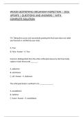 WOOD-DESTROYING ORGANISM INSPECTION &vert; 2026 UPDATE &vert; QUESTIONS AND ANSWERS &vert; WITH COMPLETE SOLUTION
