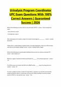Package Deal For Urinalysis Program Coordinator UPC Exam Questions with 100&percnt; Correct Answers 2026