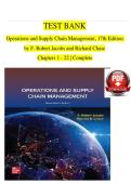 TEST BANK Operations and Supply Chain Management&comma; 17th Edition  by F&period; Robert Jacobs and Richard Chase Chapters 1 - 22 &vert; Complete