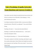 Unit 1 Psychology &lpar;Capella University&rpar; Exam Questions and Answers Graded A&plus;