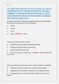 CLC PRACTICE EXAM 2 ACTUAL EXAM&vert;&vert; ACCURATE  AND FREQUENTLY TESTED QUESTIONS AND 100&percnt;  CORRECT ANSWERS WITH RATIONALES&vert;&vert; LATEST  AND COMPLETE UPDATE WITH EXPERT VERIFIED  SOLUTIONS&vert;&vert; SURE PASS&excl;&excl; 