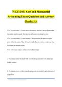 WGU D101 Cost and Managerial Accounting Exam Questions and Answers Graded A&plus;
