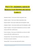 WGU C723 - Quantitative Analysis for Businesses Exam Questions and Answers Graded A&plus;