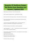Dynamics Of Healthcare Rutgers Test Review Exam Questions and Answers &vert; Updated 2026