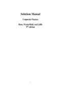 Solutions Manual for Corporate Finance &ndash; Ross&comma; Westerfield&comma; and Jaffe &vert; 2026 Update