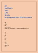 Air Methods Part 135 Study Guide Questions With Answers