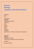 Human Biology Chapter 1 quiz with answers&period;