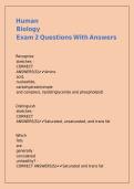 Human Biology Exam 2 Questions With Answers