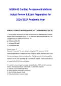 MSN 610 Cardiac Assessment Midterm Actual Review & Exam Preparation for 2026&sol;2027 Academic Year