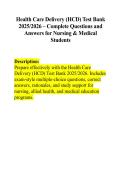 Health Care Delivery &lpar;HCD&rpar; Test Bank &ndash; Questions & Answers &vert; 2026 Update
