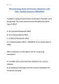 Pharmacology Exam -2 Practice Questions with 100&percnt; Verified Answers UPDATED&excl;&excl;&excl;&period;