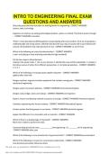 INTRO TO ENGINEERING FINAL EXAM QUESTIONS AND ANSWERS&period;