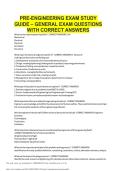 Pre-Engineering Exam study guide &ndash; general EXAM QUESTIONS WITH CORRECT ANSWERS&period;