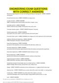 ENGINEERING EXAM QUESTIONS WITH CORRECT ANSWERS
