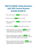 NUR 514 EXAM 3 Study Questions  with 100&percnt; Correct Answers  Already Graded A&plus;