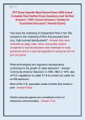 RTF Exam Specific Most Recent Exam 2026 Actual  Complete Real Verified Exam Questions And Verified  Answers &vert; 100&percnt; Correct Answers &vert; Graded A&plus;  Guaranteed Success&excl;&excl; &vert; Newest Exam&vert;&vert; 
