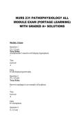 NURS 231 Pathophysiology &ndash; All Module Exam &lpar;Portage Learning&rpar; Graded A&plus; &vert; 2026 Update