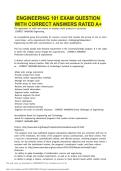 Engineering 101 Exam QUESTION WITH CORRECT ANSWERS RATED A&plus;&period;