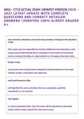 WGU - C722 ACTUAL EXAM NEWEST VERSION 2026  2027 LATEST UPDATE WITH COMPLETE  QUESTIONS AND CORRECT DETAILED  ANSWERS VERIFIED 100&percnt; ALREDY GRADED  A&plus; 