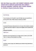 SDV 100 FINAL Exam 2026 -2027 NEWEST VERSION LATEST  UPDATE WITH COMPLETE QUESTIONS AND CORRECT  DETAILED ANSWERS VERIFIED 100&percnt; ALREDY GRADED  A&plus;Northern Virginia Community College  