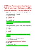 NYC Master Plumber License Exam Questions  With Correct Answers &lpar;Verified Answers&rpar; Plus  Rationales 2026 Q&A &vert; Instant Download Pdf 