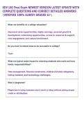 SDV 100 Final Exam NEWEST VERSION LATEST UPDATE WITH  COMPLETE QUESTIONS AND CORRECT DETAILED ANSWERS  VERIFIED 100&percnt; ALREDY GRADED A&plus;