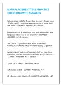 MATH PLACEMENT TEST PRACTICE QUESTIONS WITH ANSWERS