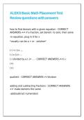 ALEKS Basic Math Placement Test Review questions with answers&period;