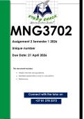 MNG3702 Assignment 2 &lpar;QUALITY ANSWERS&rpar; Semester 1 2026